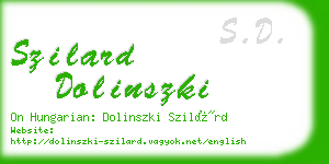 szilard dolinszki business card